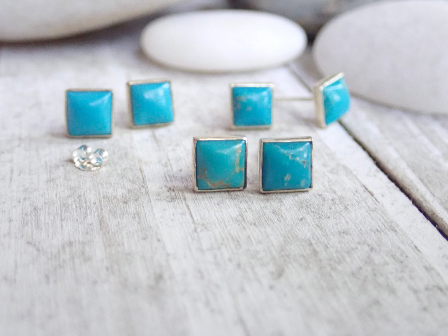 Tilly Square Turquoise Studs