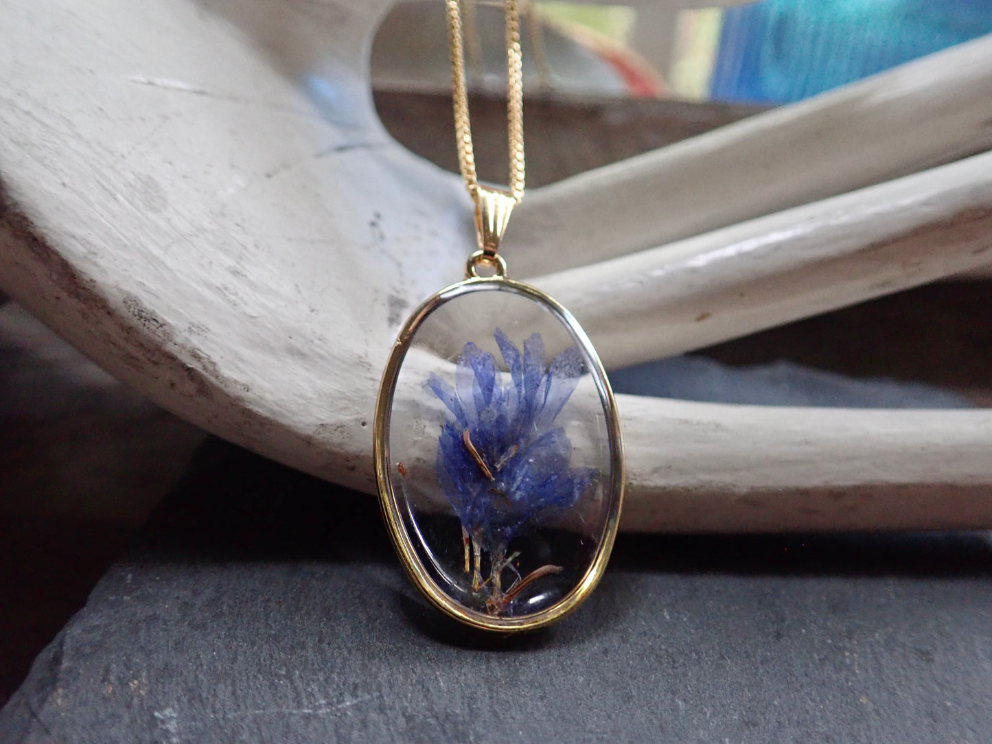 Blue Danube Flower Necklace