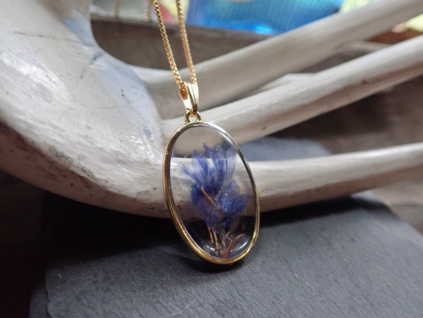 Blue Danube Flower Necklace