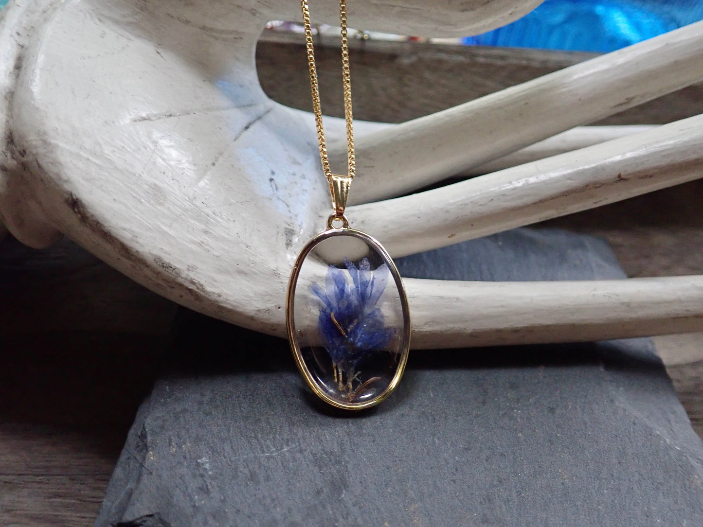 Blue Danube Flower Necklace