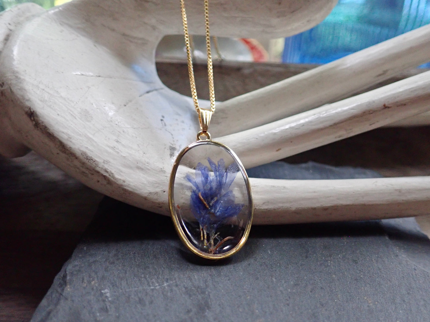Blue Danube Flower Necklace