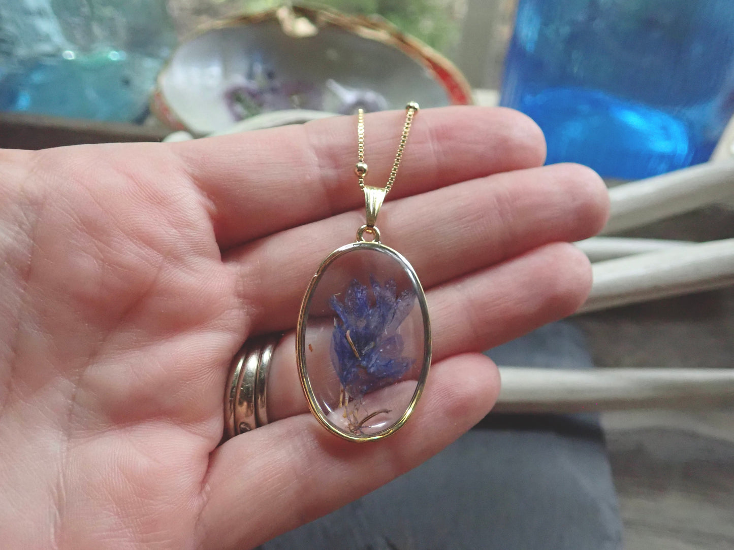 Blue Danube Flower Necklace