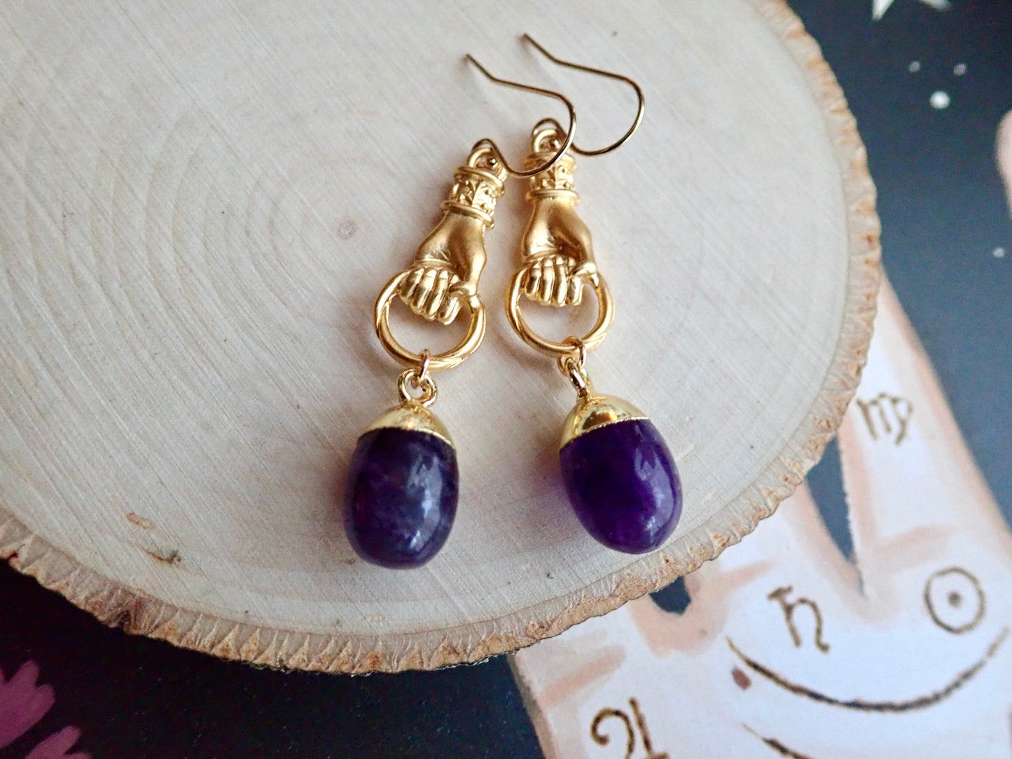 Hold On Tight Amethyst Earrings