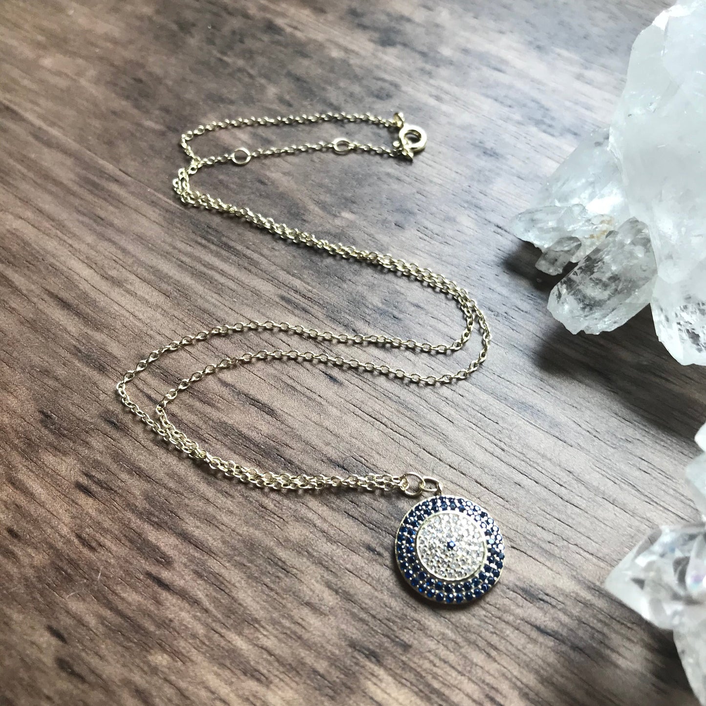 Cubic Zirconia Evil Eye Necklace