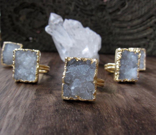 Polar Ice Druzy Ring