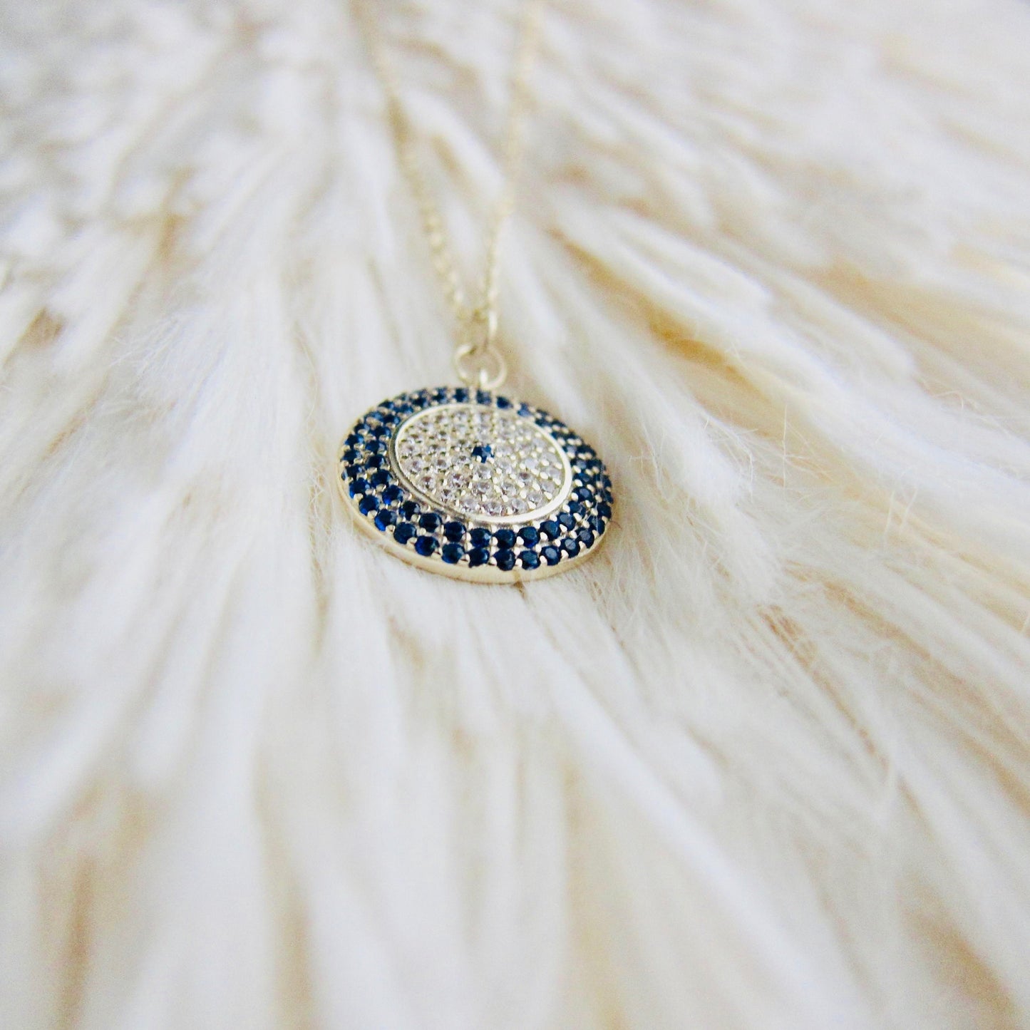 Cubic Zirconia Evil Eye Necklace
