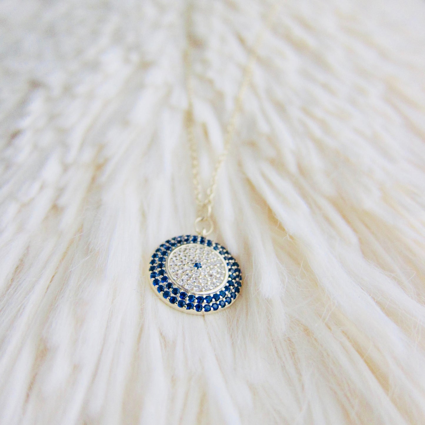 Cubic Zirconia Evil Eye Necklace