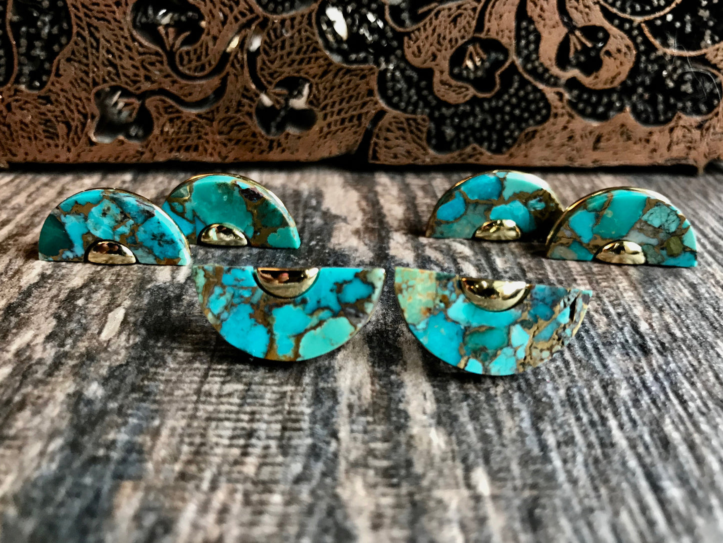 Half Moon Turquoise Earrings