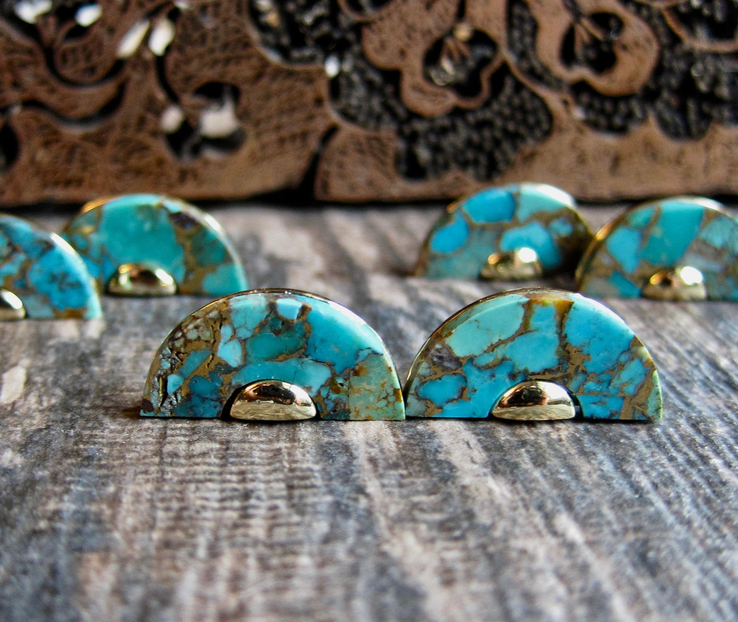 Half Moon Turquoise Earrings