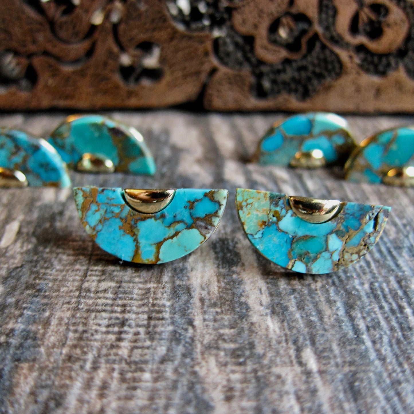 Half Moon Turquoise Earrings