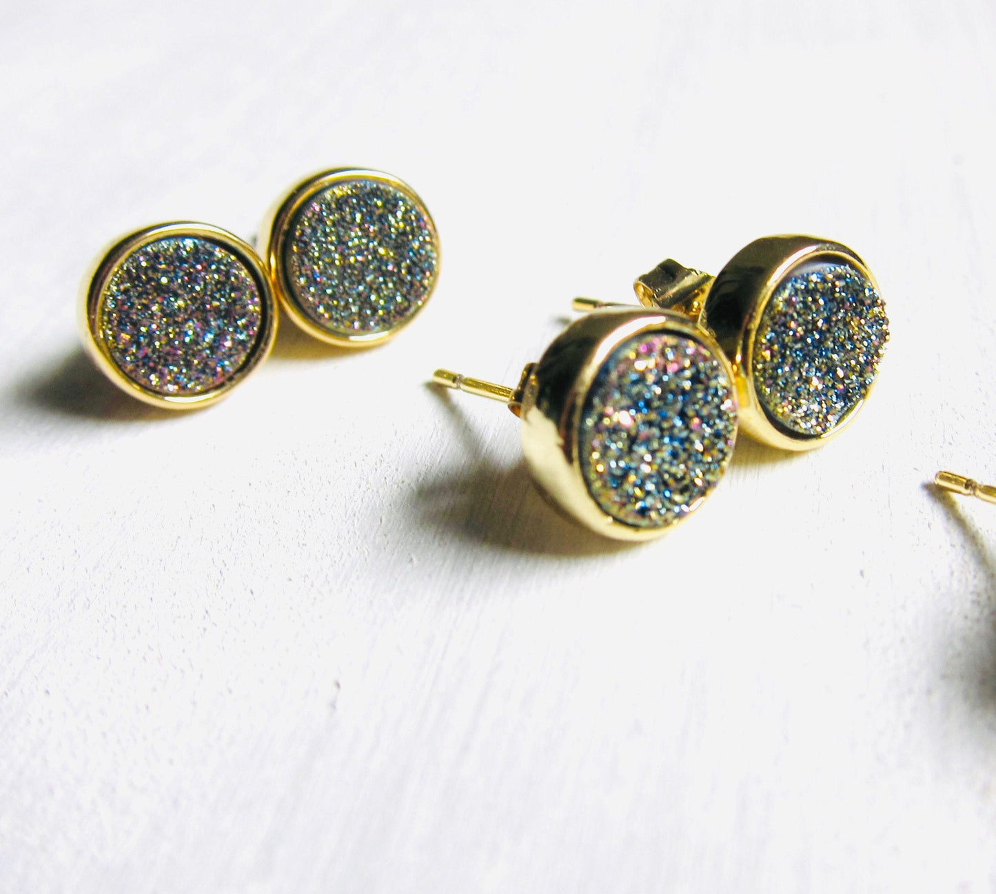 Dromedary Druzy Studs