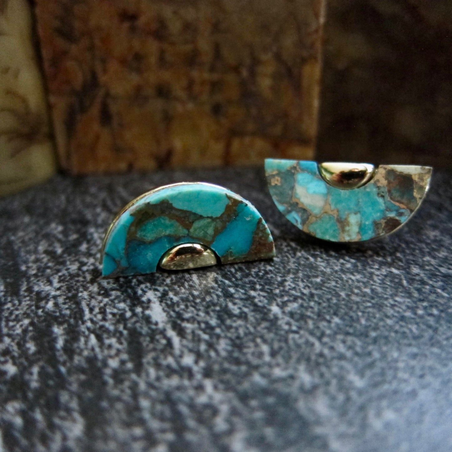 Half Moon Turquoise Earrings
