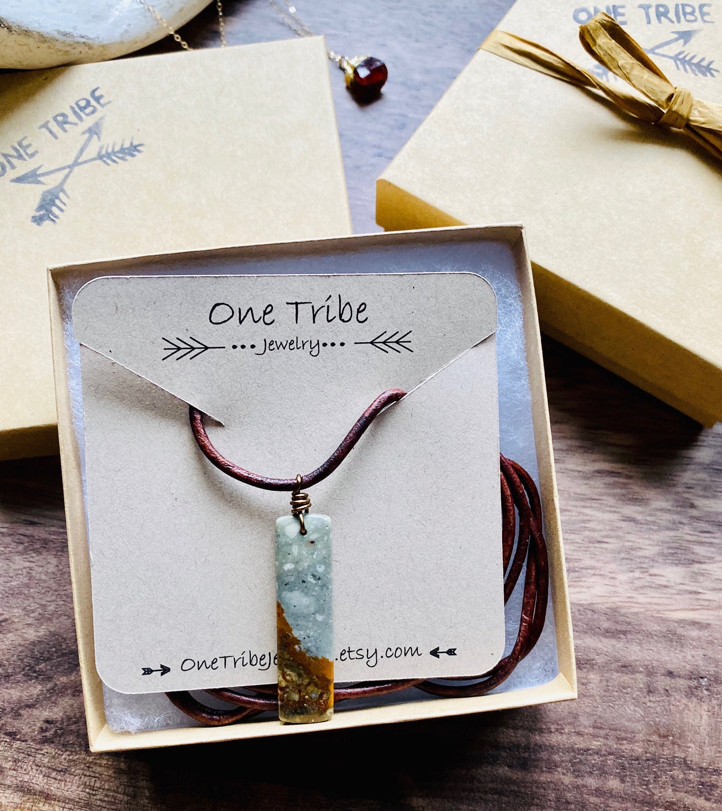 Men’s Leather Cord Necklace with Deep Green Jade Pendant – Sterling Silver Capped Natural Stone Jewelry – Calming Good Luck Gemstone Necklace