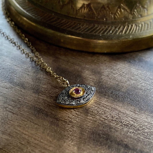 The Omni Pave Diamond Evil Eye Necklace