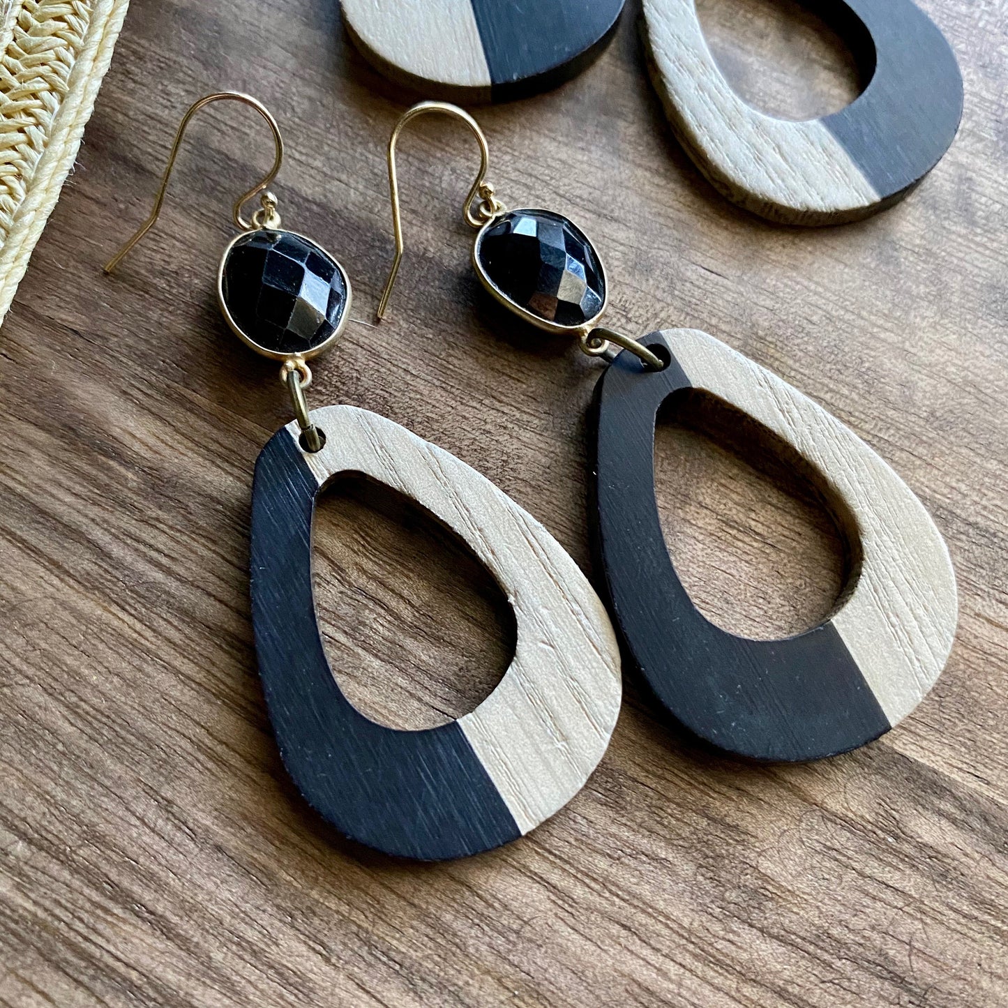 Two Faced Black Spinel Earrings
