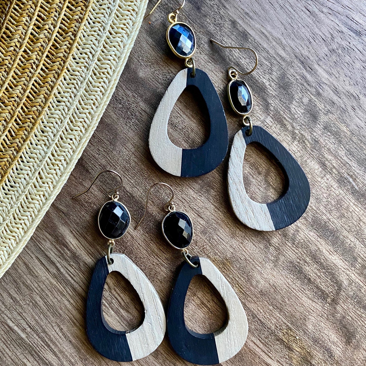 Two Faced Black Spinel Earrings