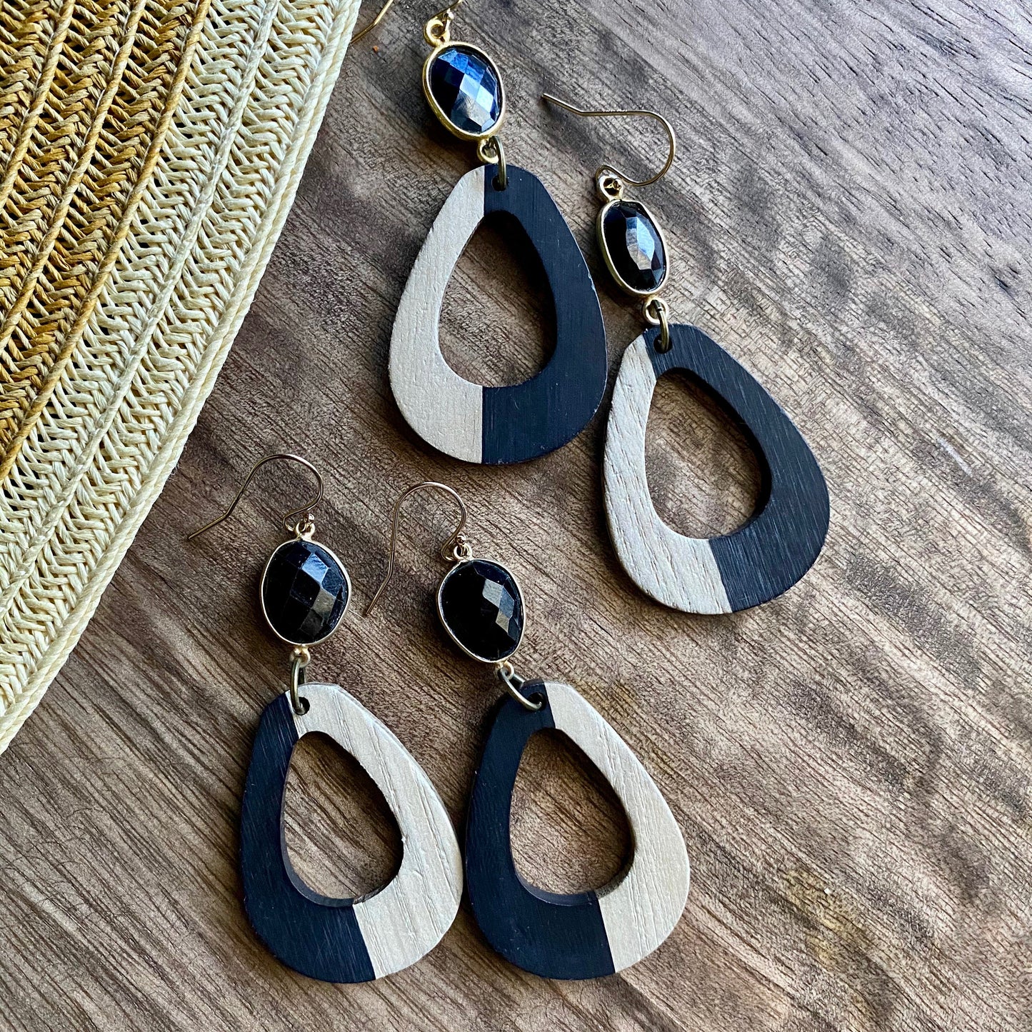 Two Faced Black Spinel Earrings