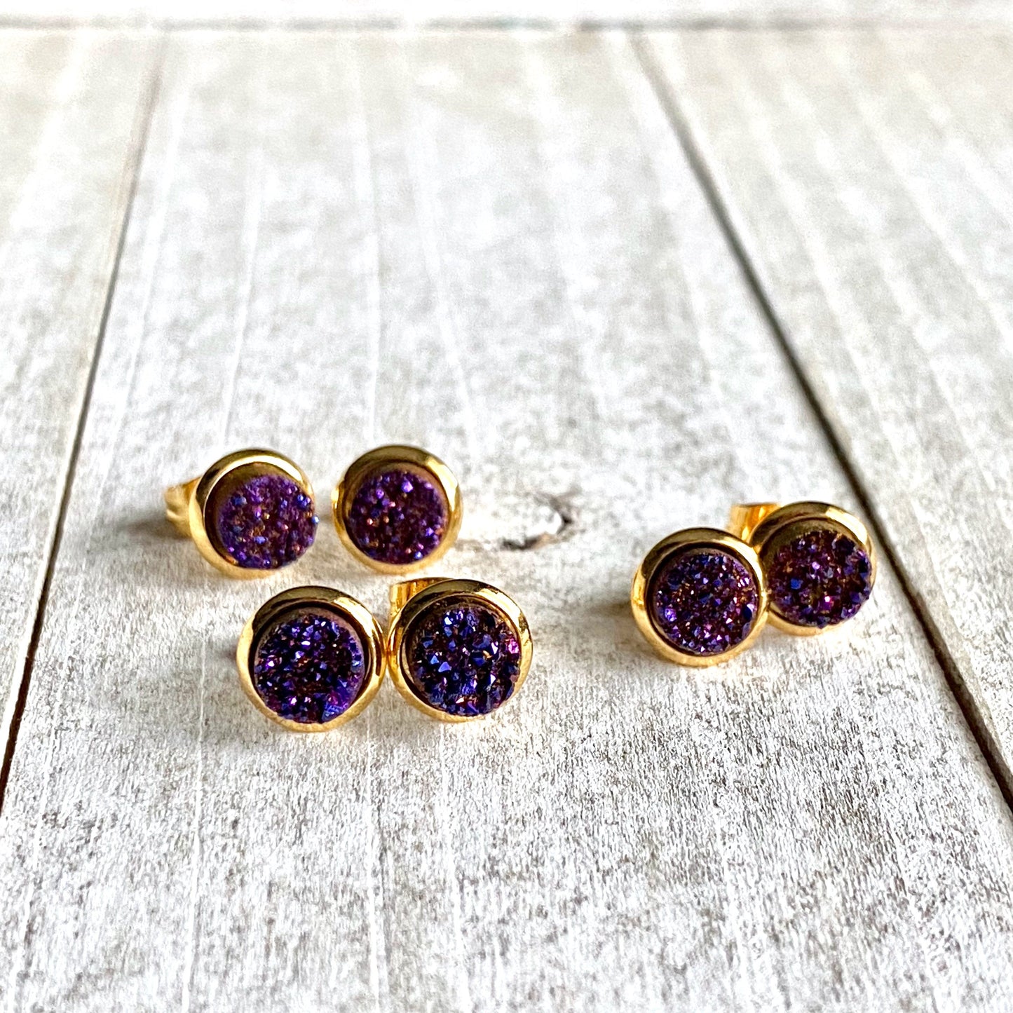 Dahlia Druzy Studs