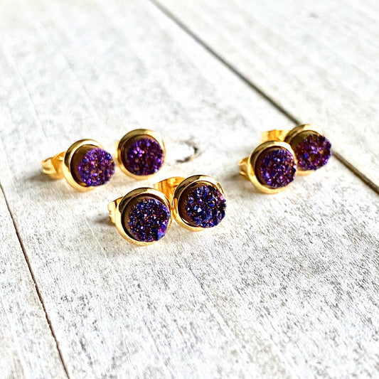 Dahlia Druzy Studs
