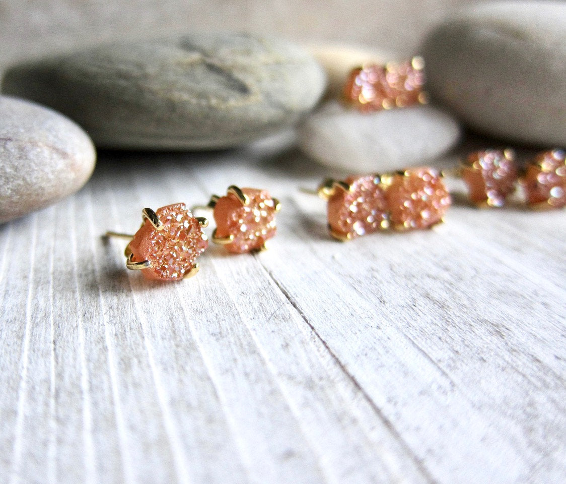 Senoran Sunset Druzy Stud Earrings