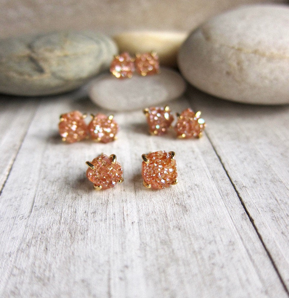 Senoran Sunset Druzy Stud Earrings