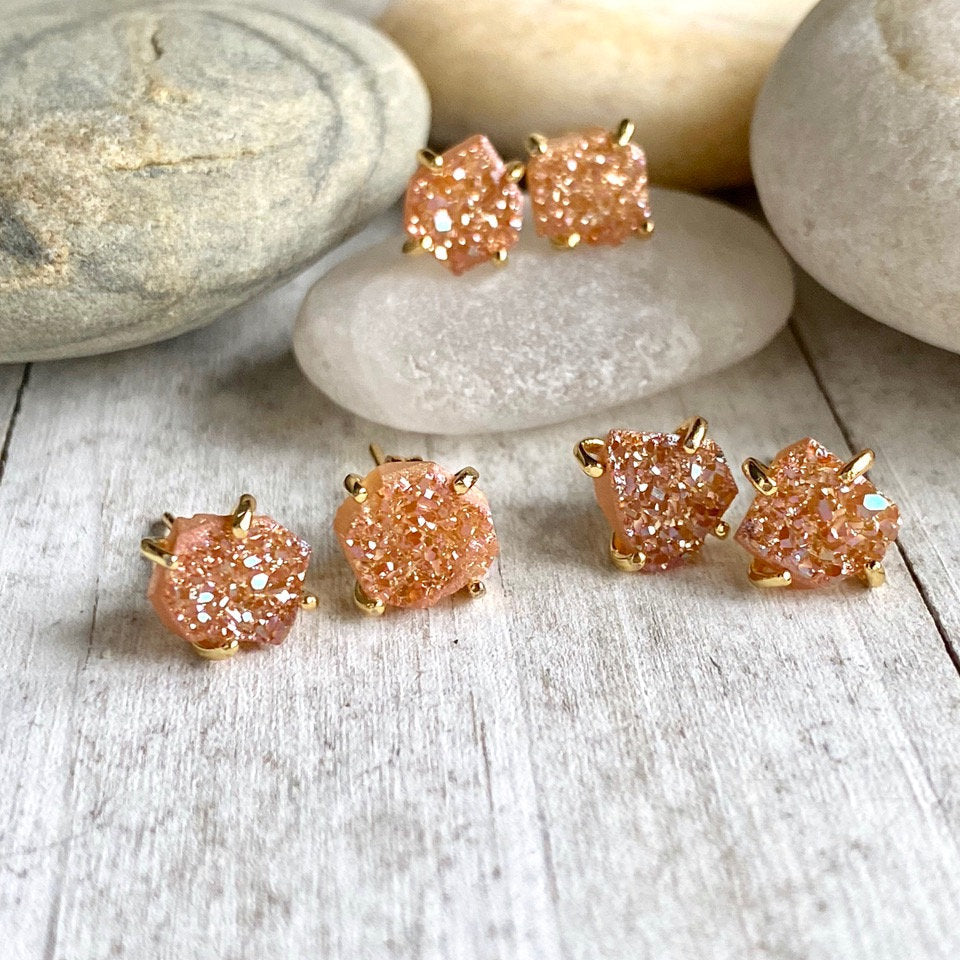 Senoran Sunset Druzy Stud Earrings