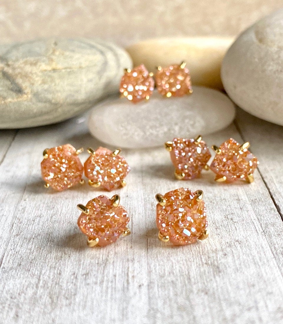 Senoran Sunset Druzy Stud Earrings
