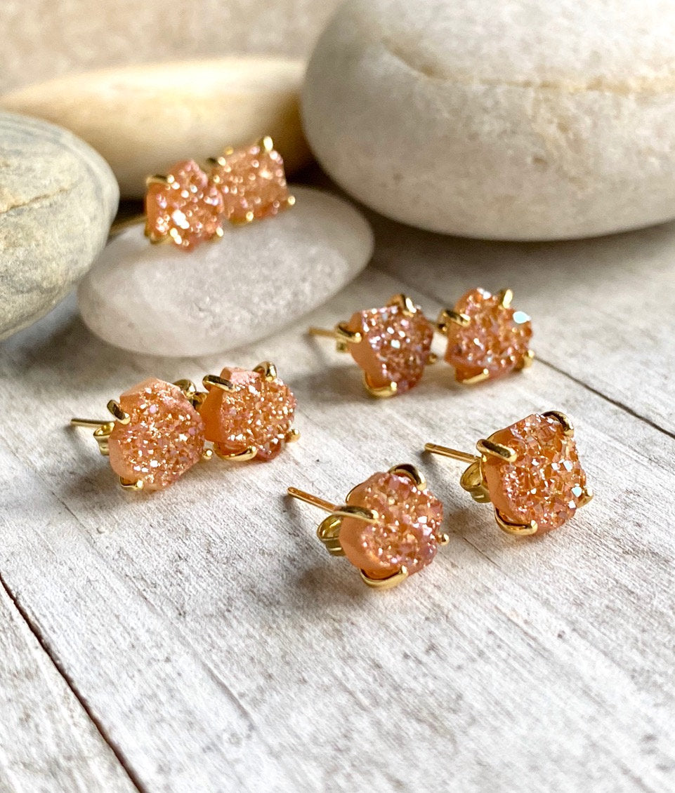 Senoran Sunset Druzy Stud Earrings