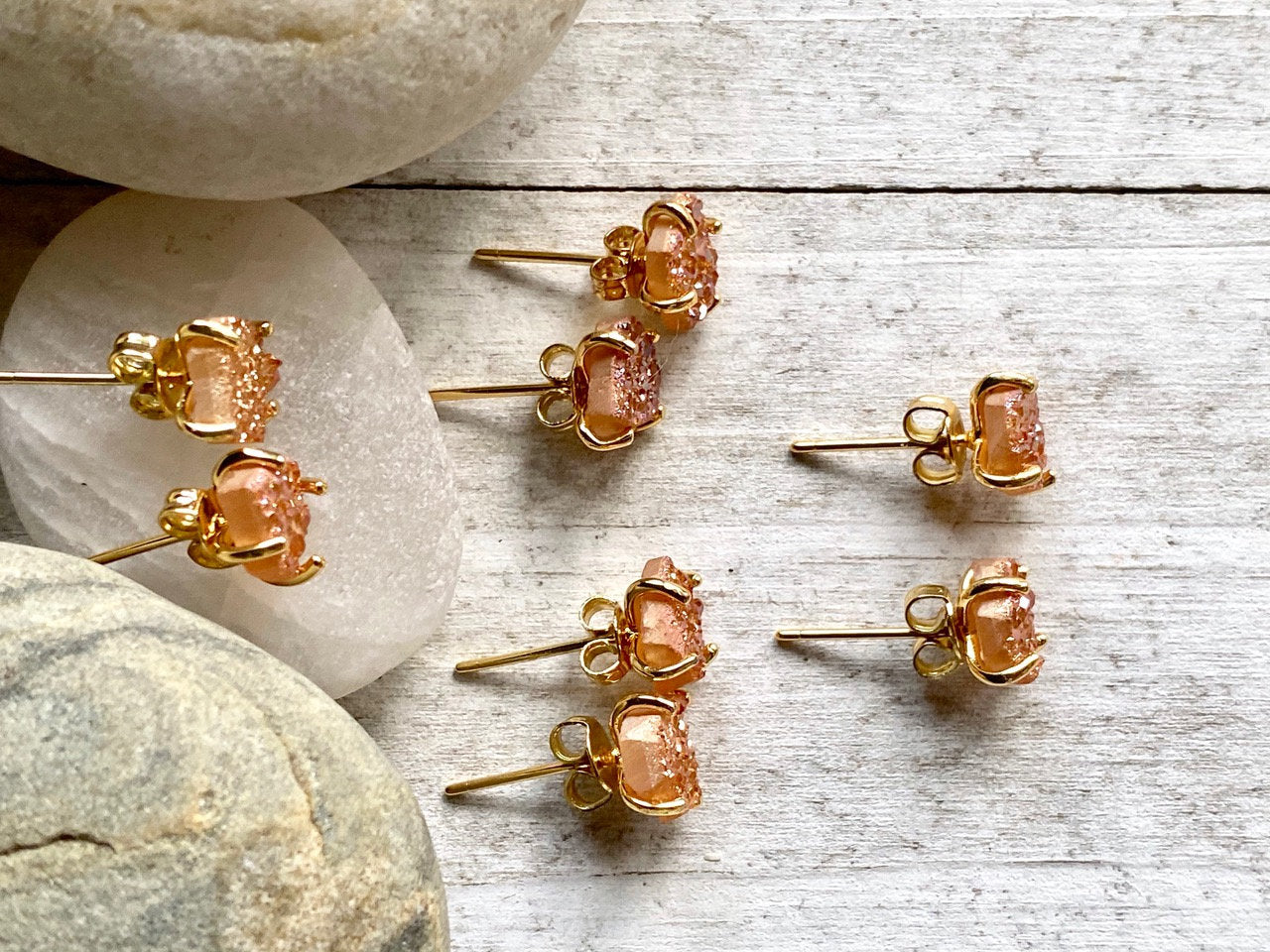 Senoran Sunset Druzy Stud Earrings