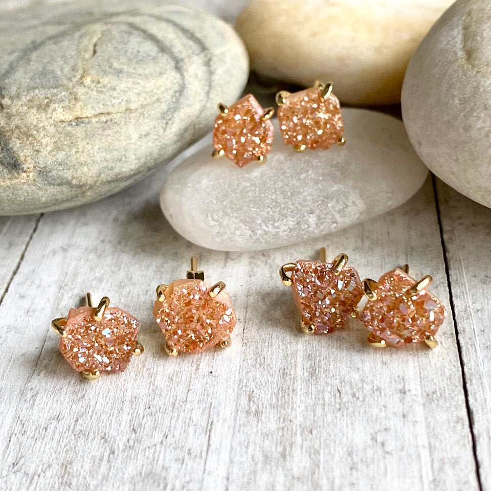 Senoran Sunset Druzy Stud Earrings