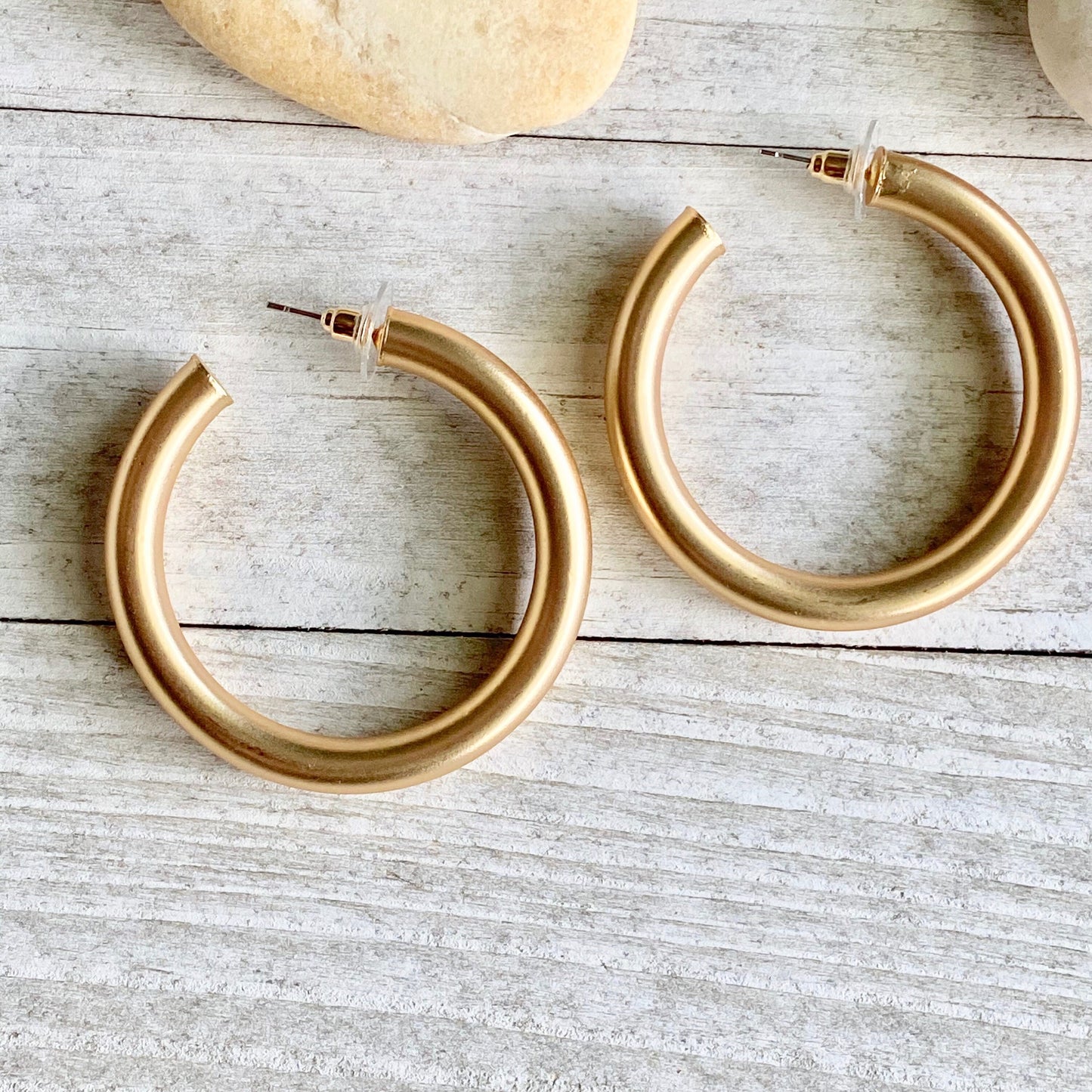 Totally Tubular Gold Hoop Earrings