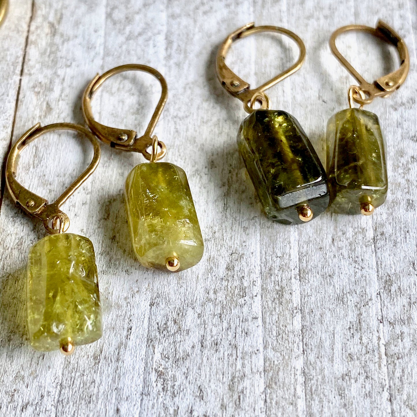 Joplin Raw Peridot Earrings