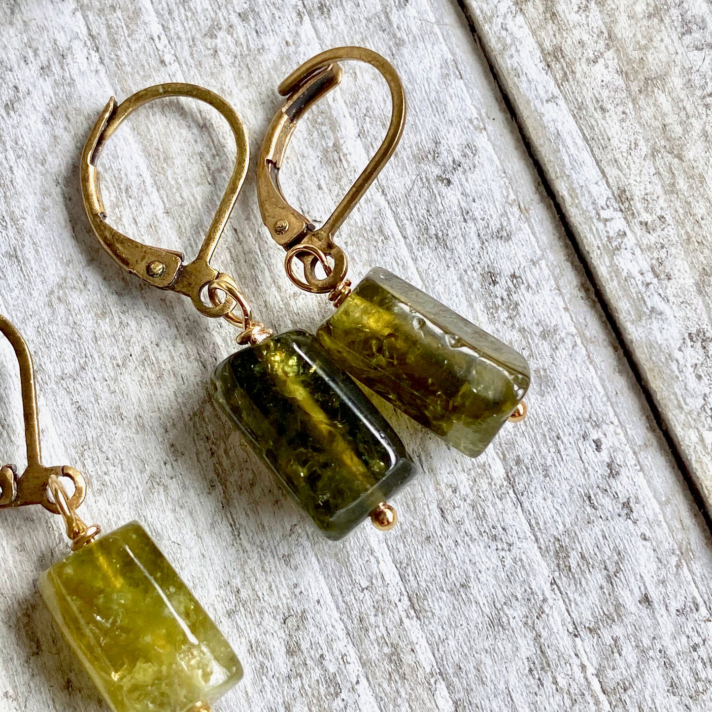 Joplin Raw Peridot Earrings