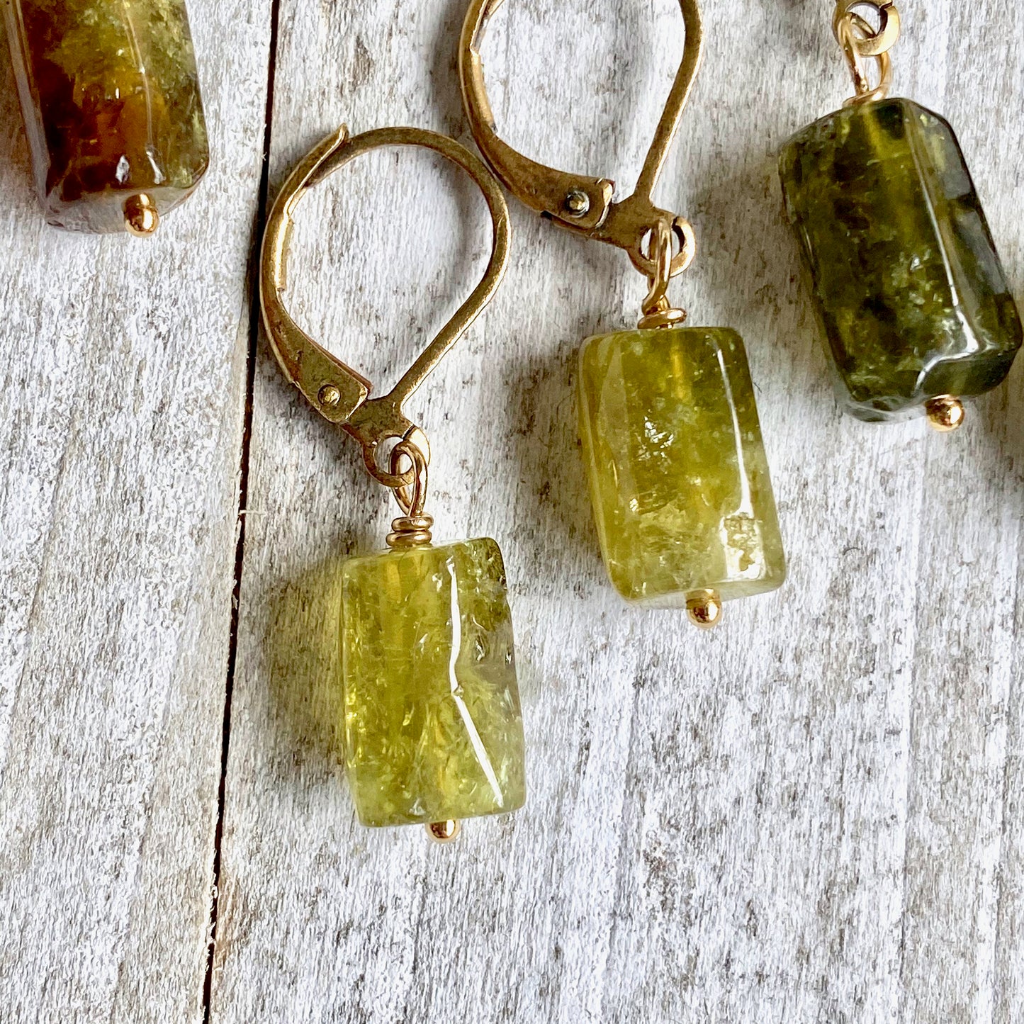 Joplin Raw Peridot Earrings