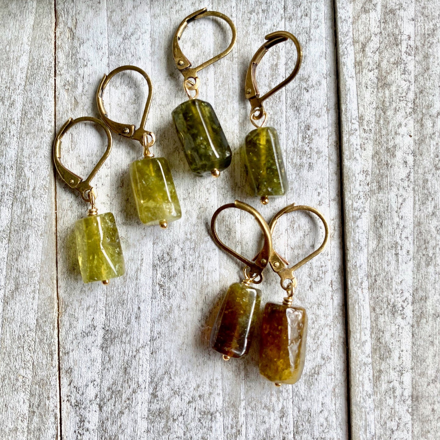 Joplin Raw Peridot Earrings