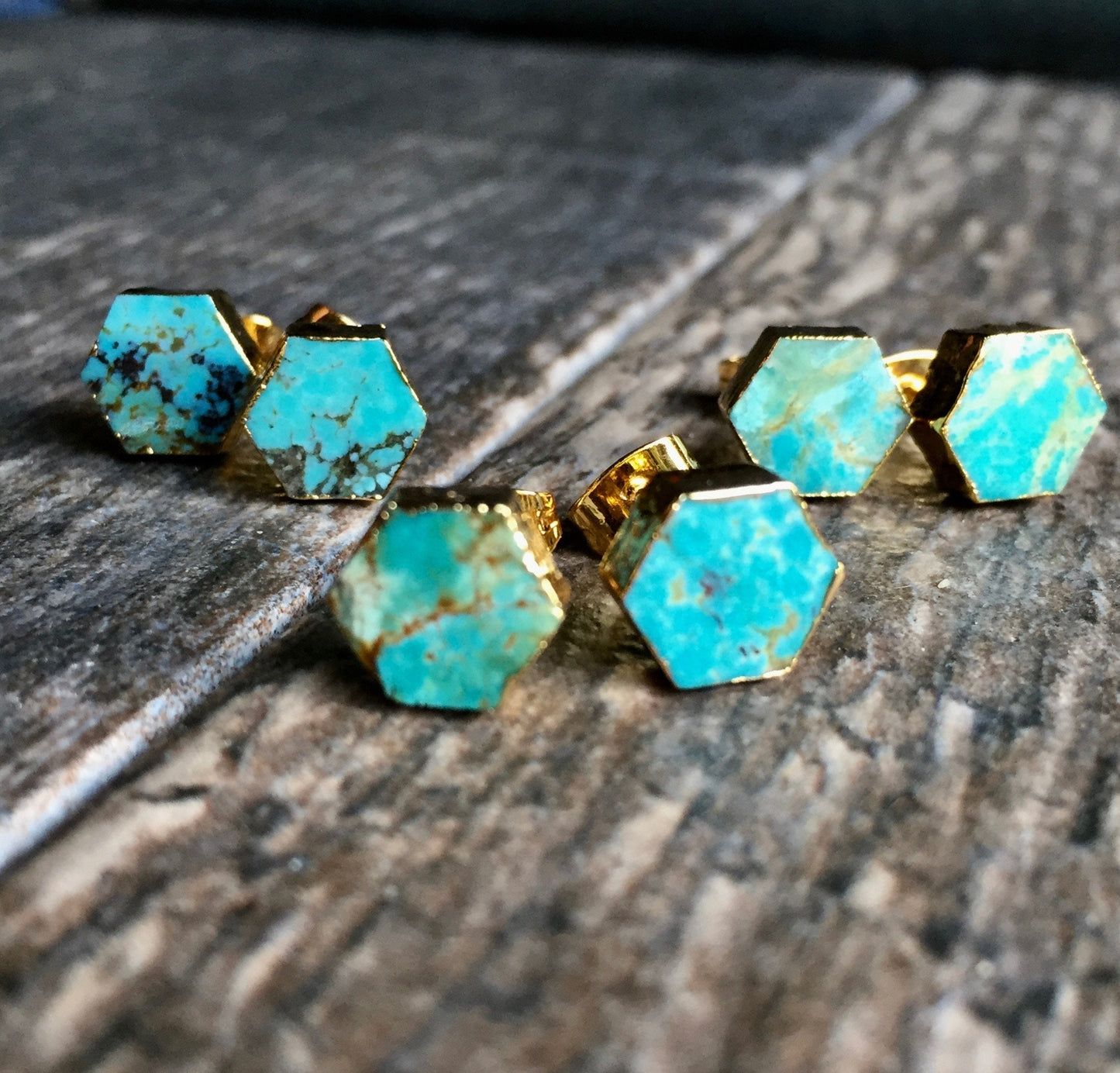 Tesserae Turquoise Stud Earrings