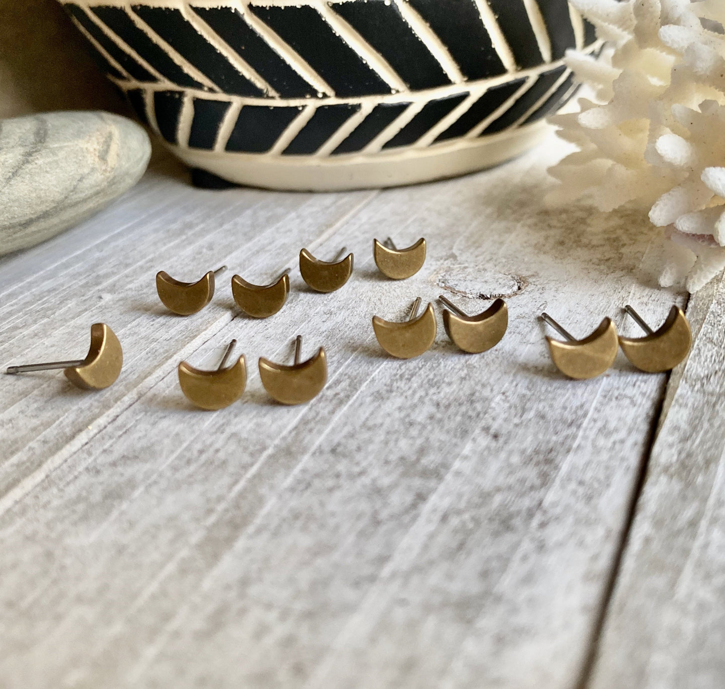 Teensy Crescent Moon Earrings