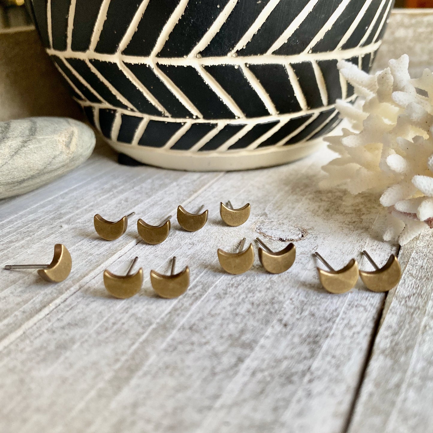 Teensy Crescent Moon Earrings