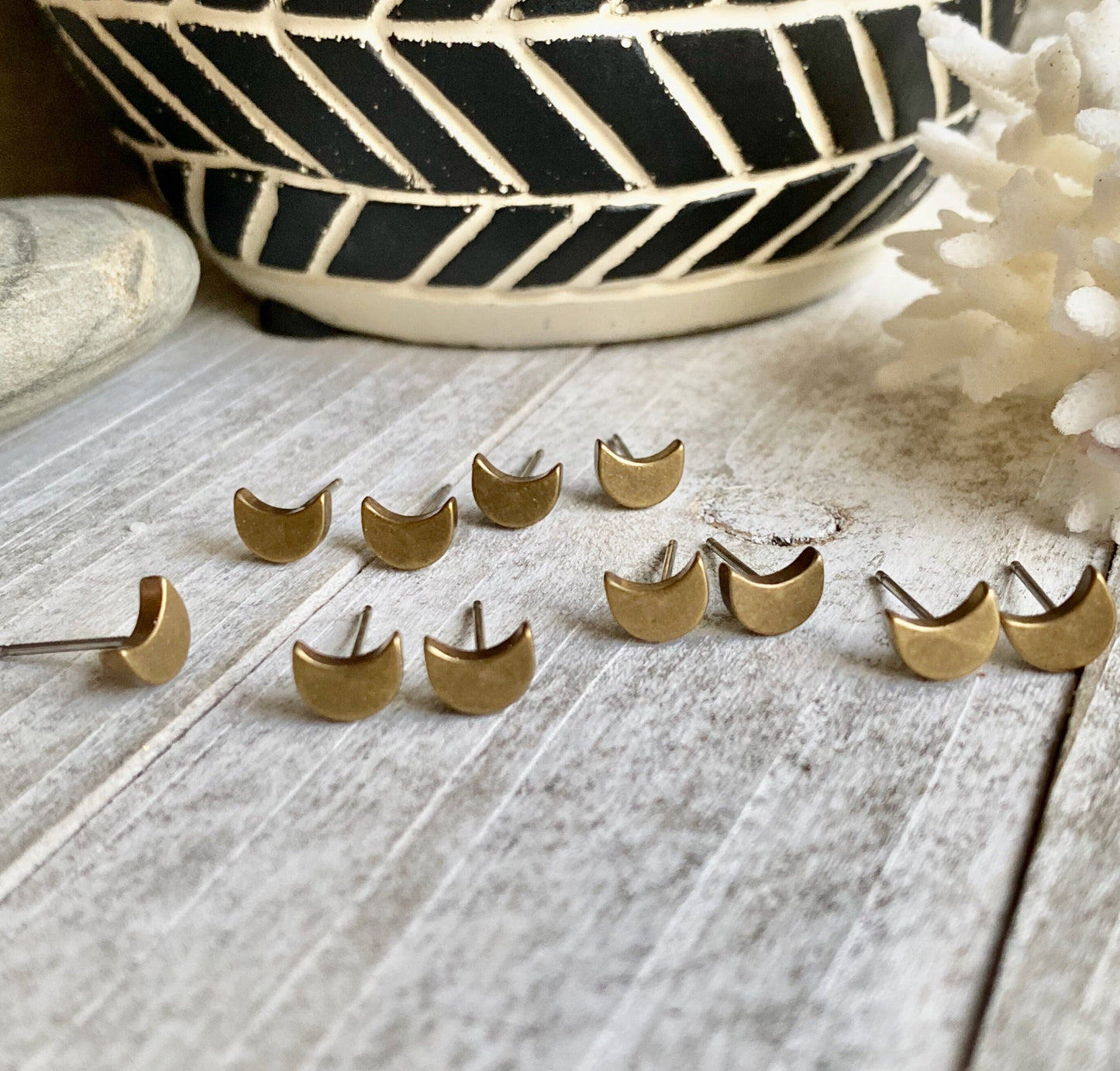 Teensy Crescent Moon Earrings