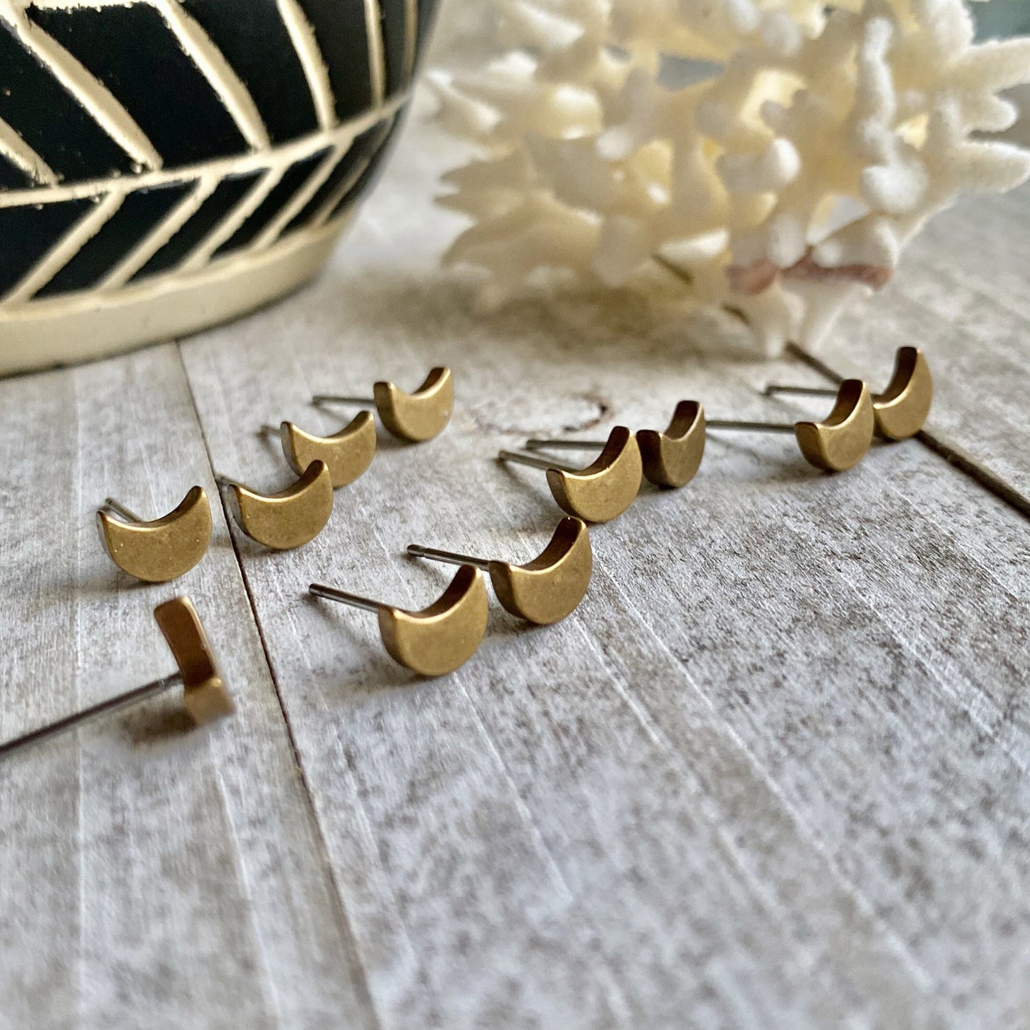 Teensy Crescent Moon Earrings