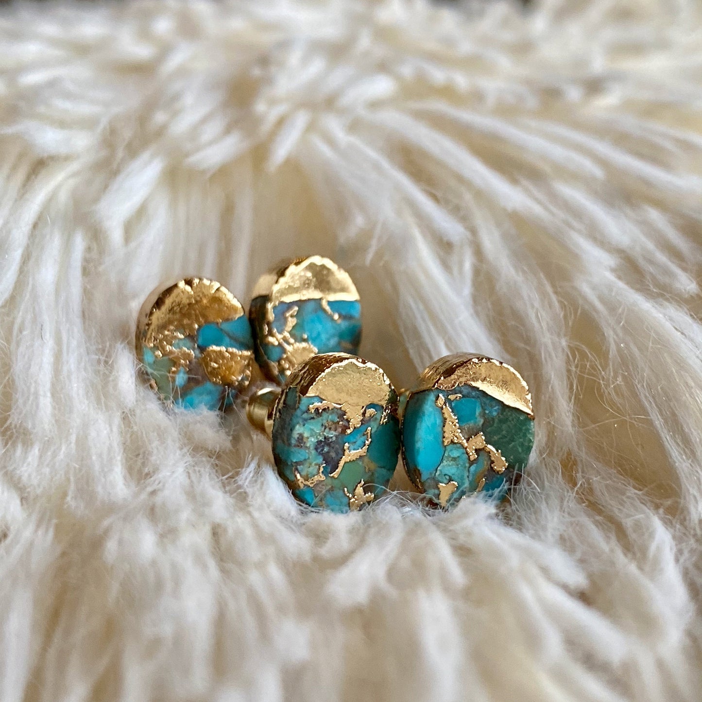 Cyllene Oval Turquoise Stud Earrings