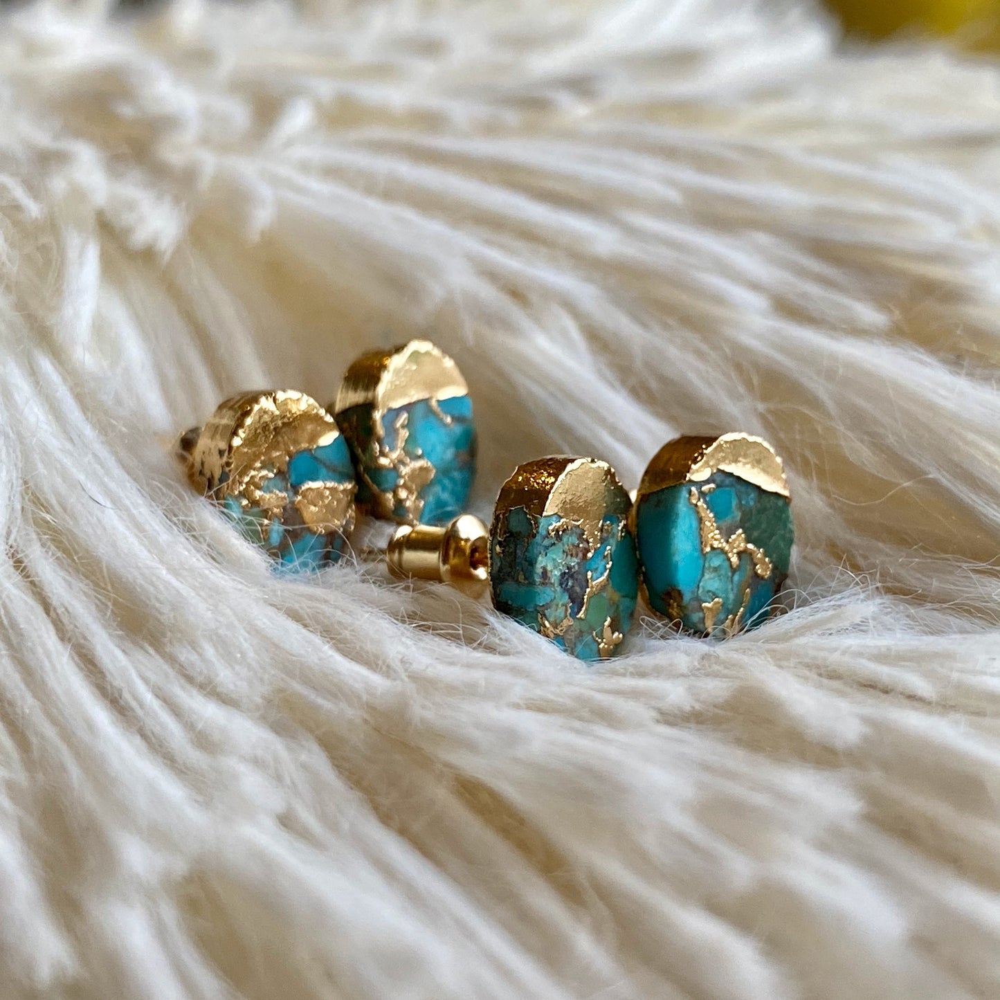 Cyllene Oval Turquoise Stud Earrings