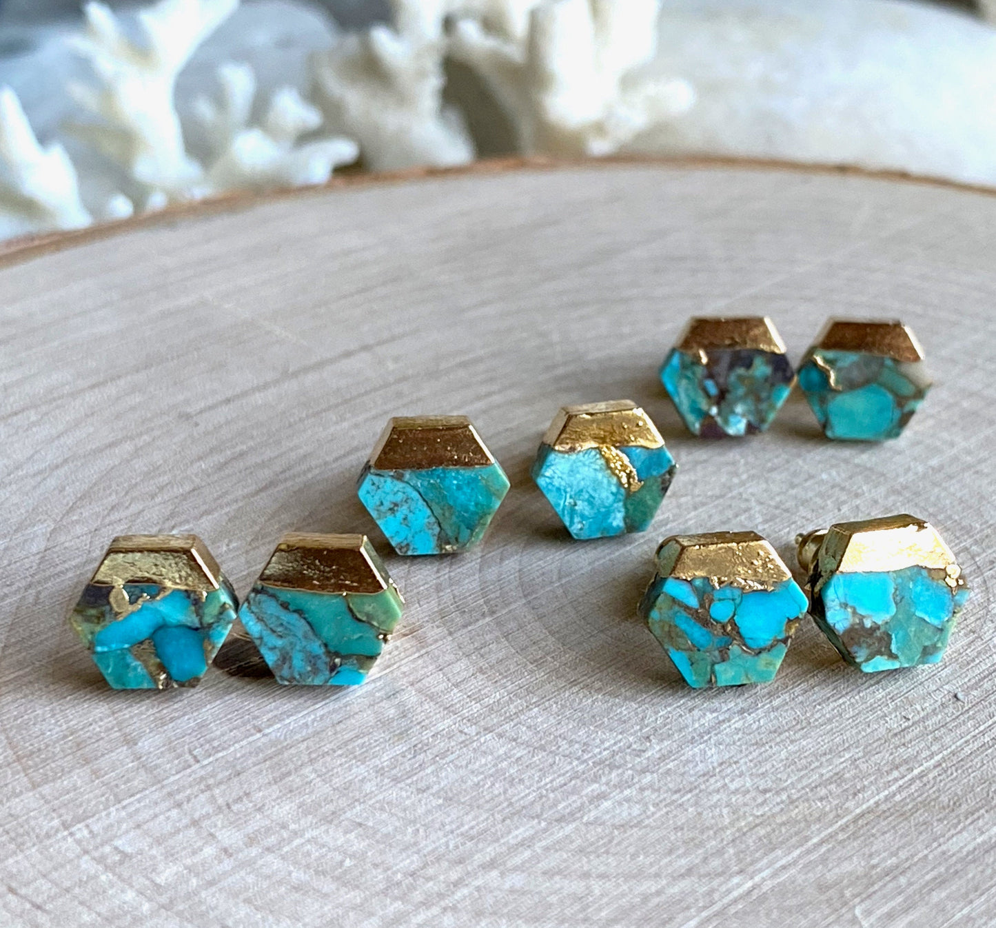 Telematry Turquoise Stud Earrings