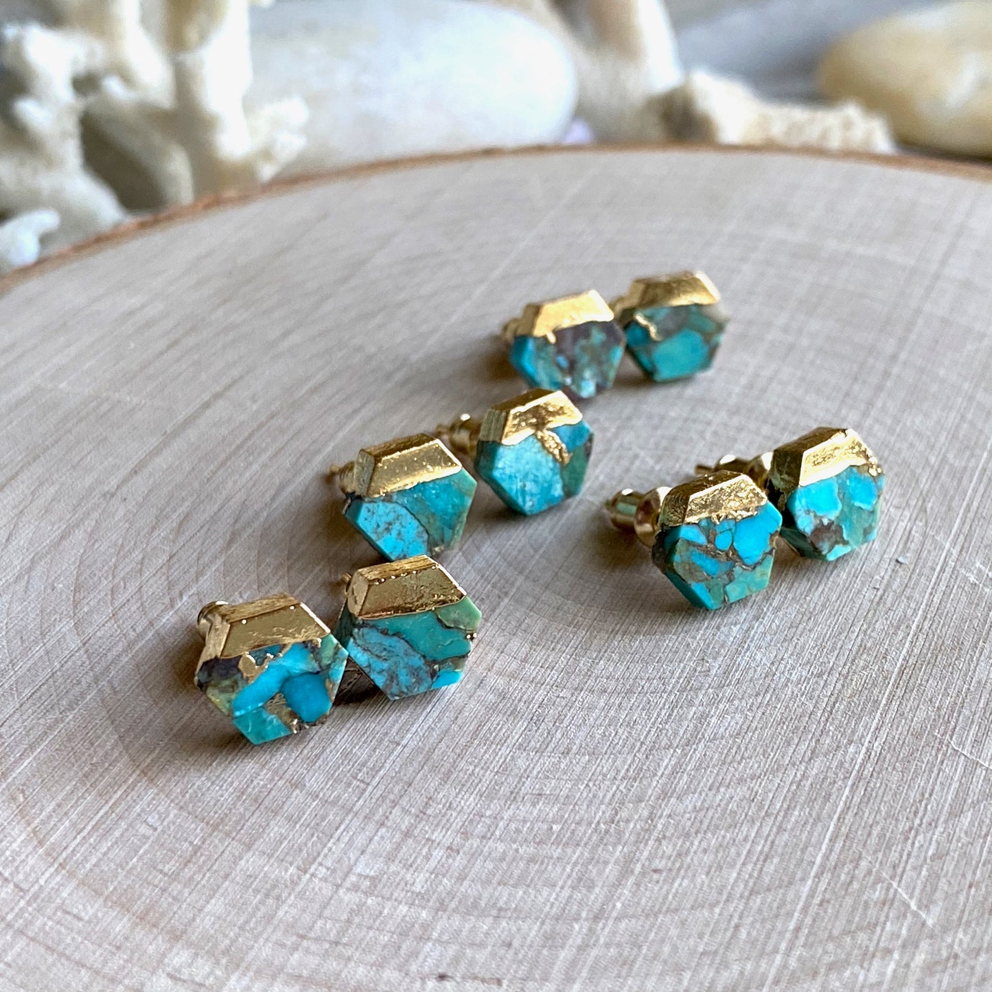 Telematry  Turquoise Stud Earrings