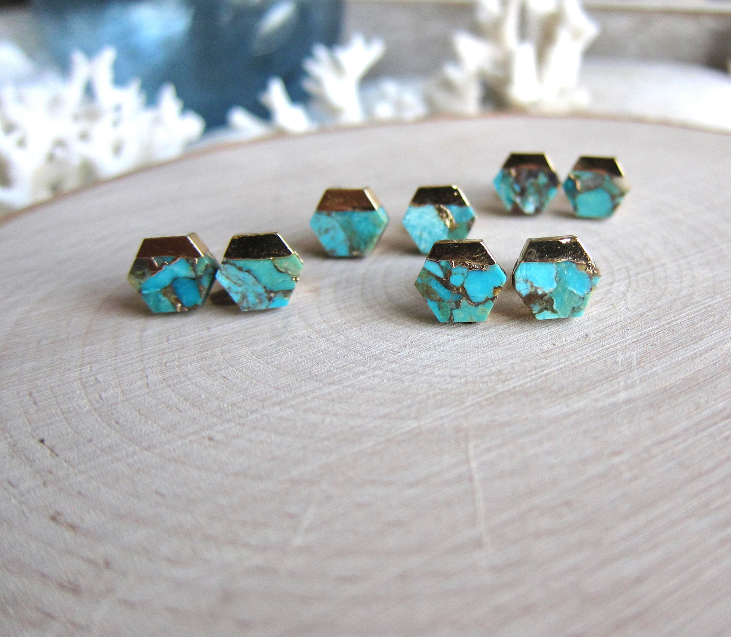 Telematry  Turquoise Stud Earrings