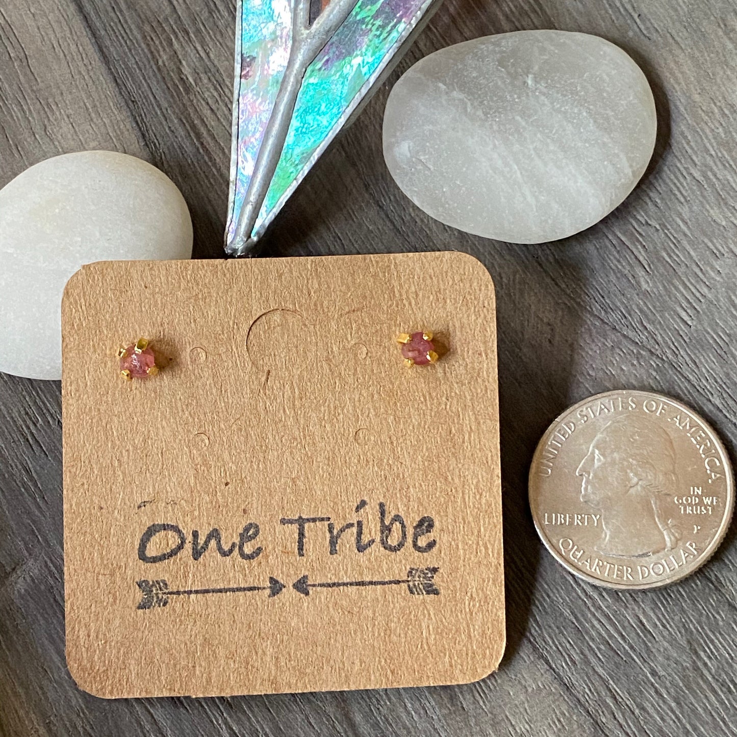 Teensy Pink Tourmaline Earrings