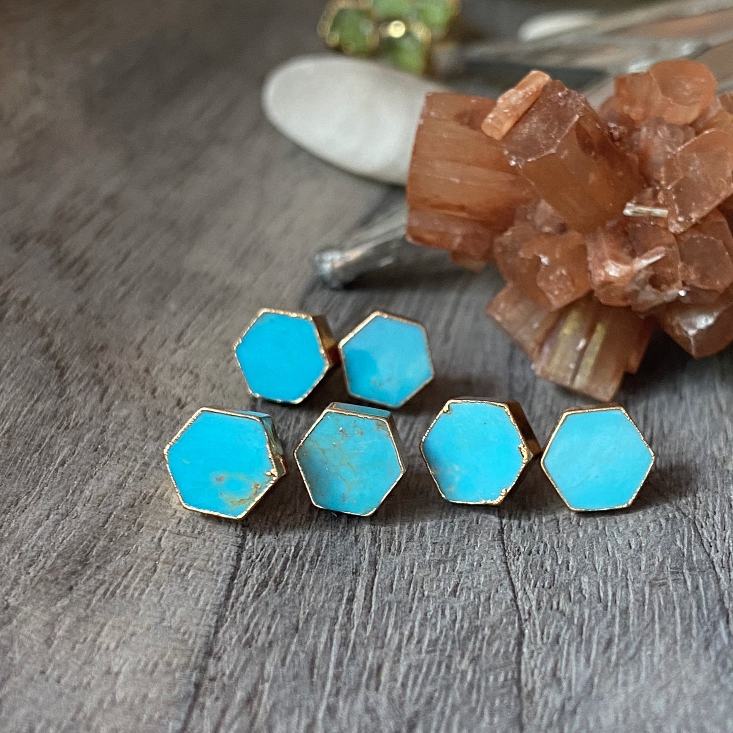 Tesserae Turquoise Stud Earrings