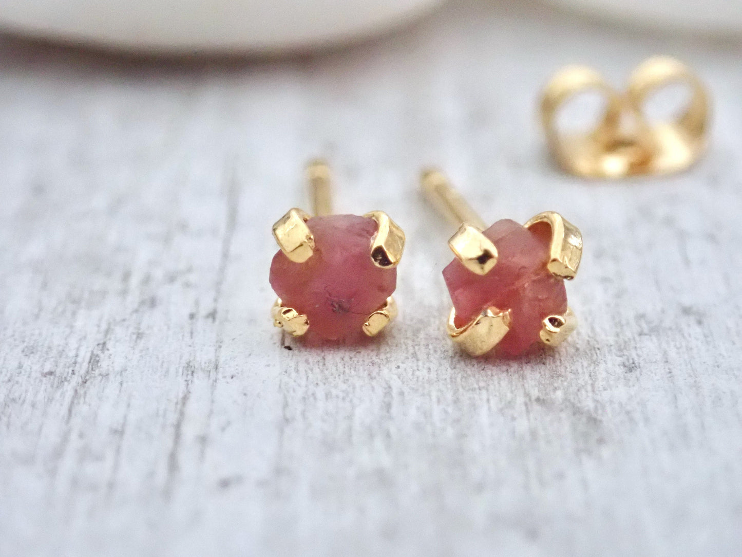 Teensy Pink Tourmaline Earrings