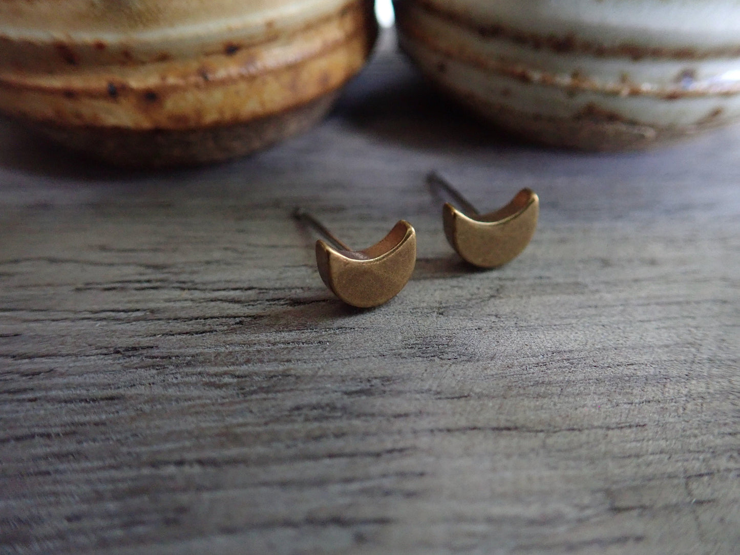 Teensy Crescent Moon Earrings