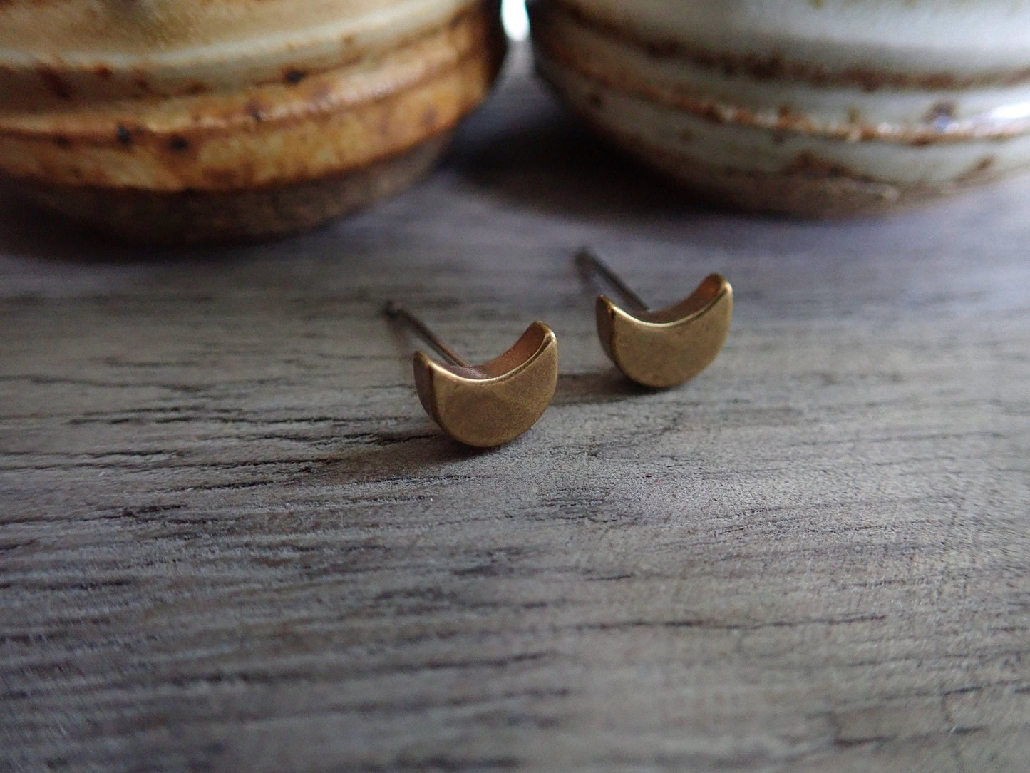 Teensy Crescent Moon Earrings